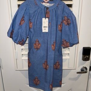 Blue and Orange Kids Casual Dress